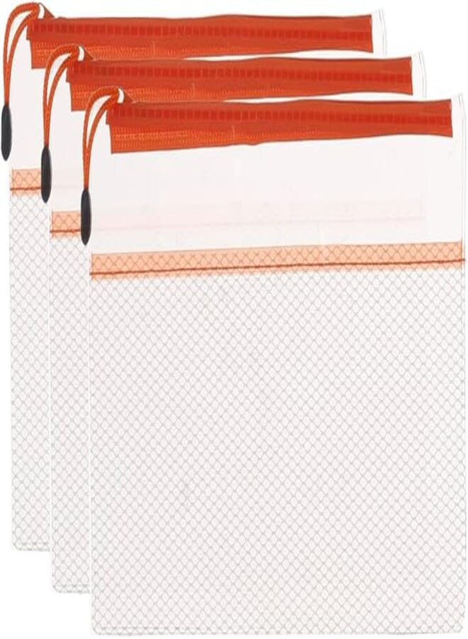 3A Plastic B4 Binder With Zipper 30 * 38 CM Set Of 3 Pieces - Orange PVC-B4
